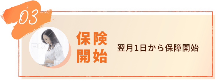 03保険開始 翌月1日から保障開始