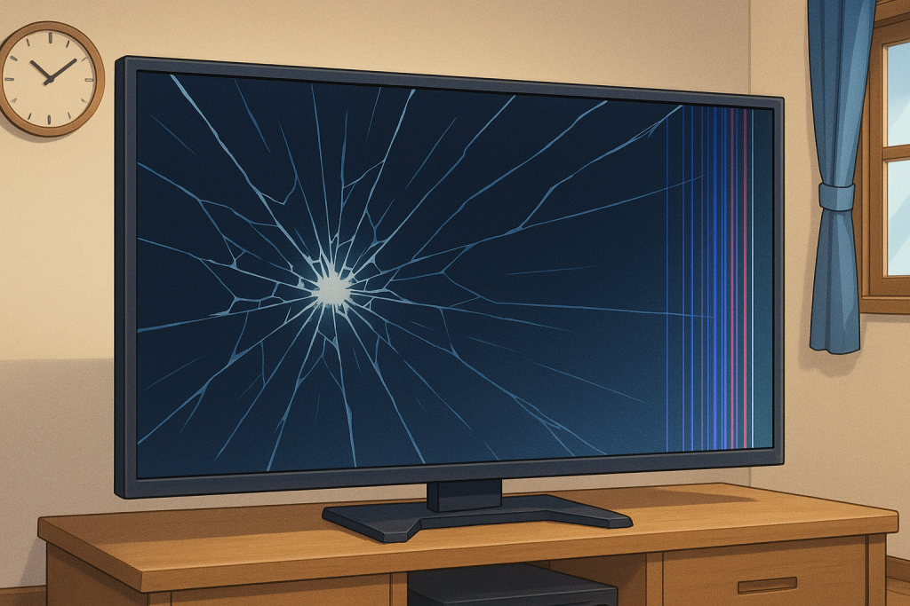 テレビの液晶割れは家財保険で直せる！補償範囲と請求手順を解説